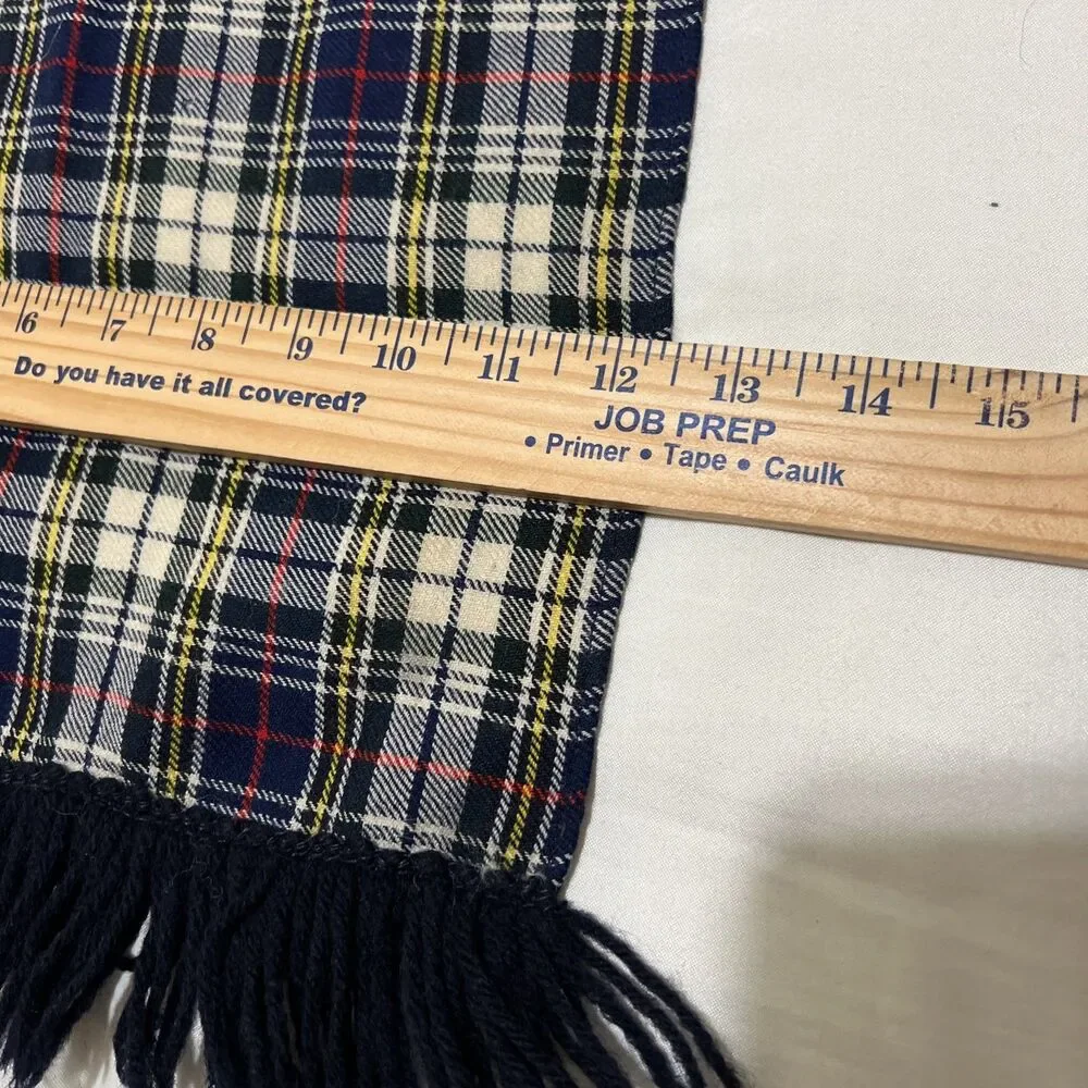 Vintage Gutman-Lann’s Scarf Coordinates Tartan Plaid Blue White Red 100% Wool